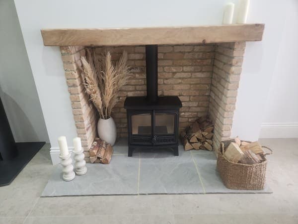 Classic Real Wood Light Oak Beam fireplace beam