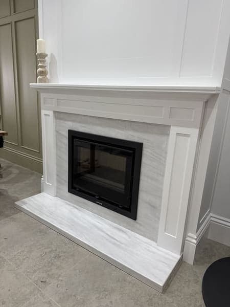 Marble fireplace hearth
